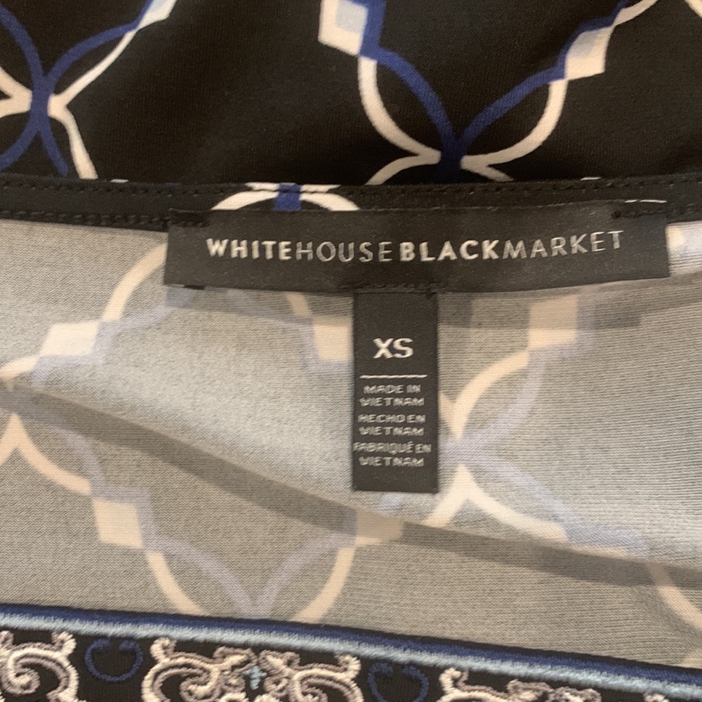 WHBM black blue geo print tunic/dress Sz XS - Picture 6 of 8